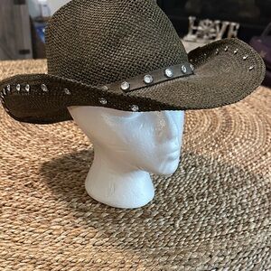 Peter Grimm Studded Brown Cowboy Hat